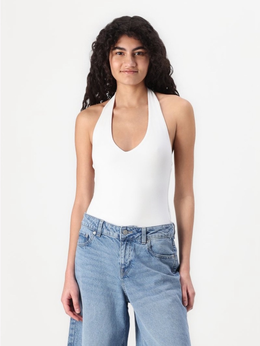 NWT //Abercrombie & Fitch - White Halter Bodysuit